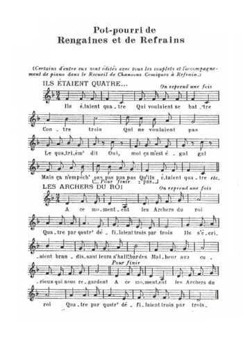 Pot-pourri de rengaines et de refrains